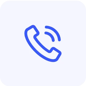 a blue phone icon on a white background